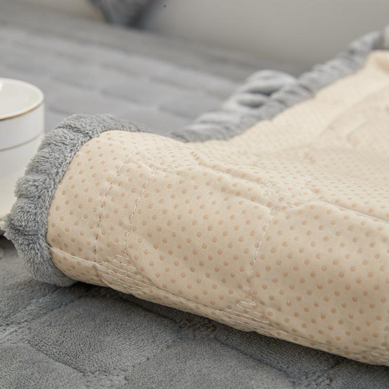 Winter Simple Modern Solid Color Flannel Sofa Cushion Cushion Fabric Short Plush Sofa Cover Non-slip Chair Cushion