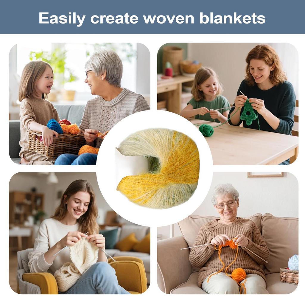 Yarn For Crocheting Wool Acrylic Blend Gradient Thread 2 X 100g Long Pile Beginner Crochet Yarn For Hobbyists Quilting Projects