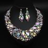 European and American Fashion Necklace Women's Earrings Set Luxury Bridal Banquet Dress with Accessories