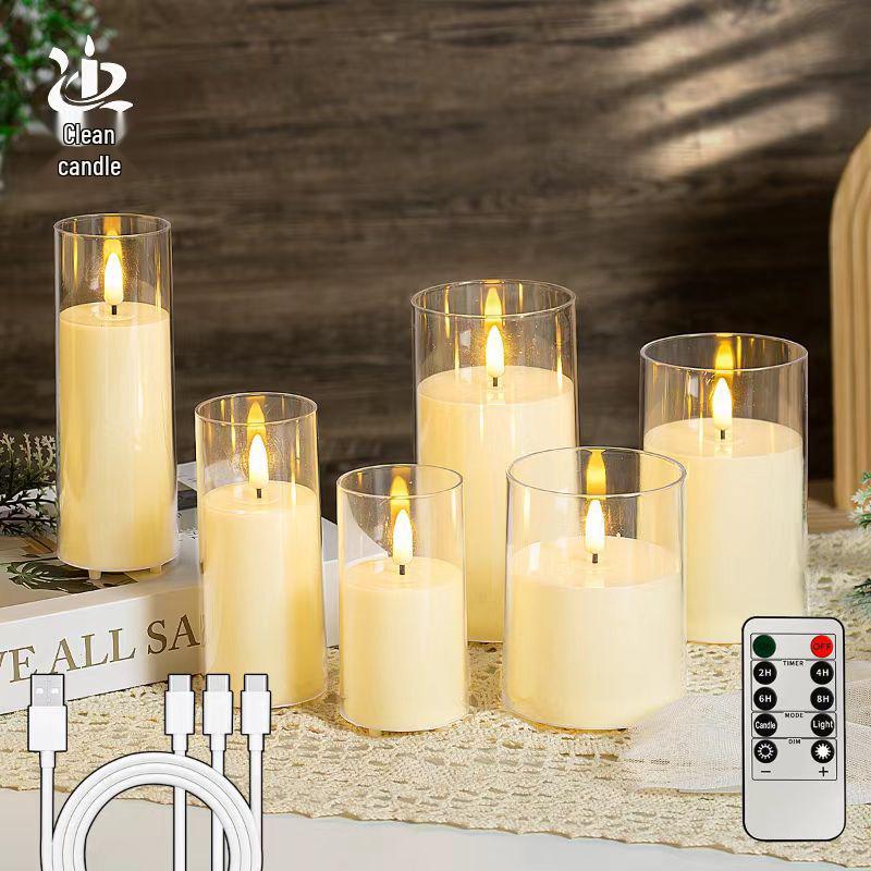 Acrylic LED Candle Light with Swaying Flame and Cup