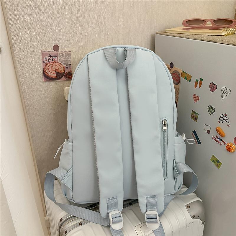 Solid Color Student Schoolbag Women's Backpack