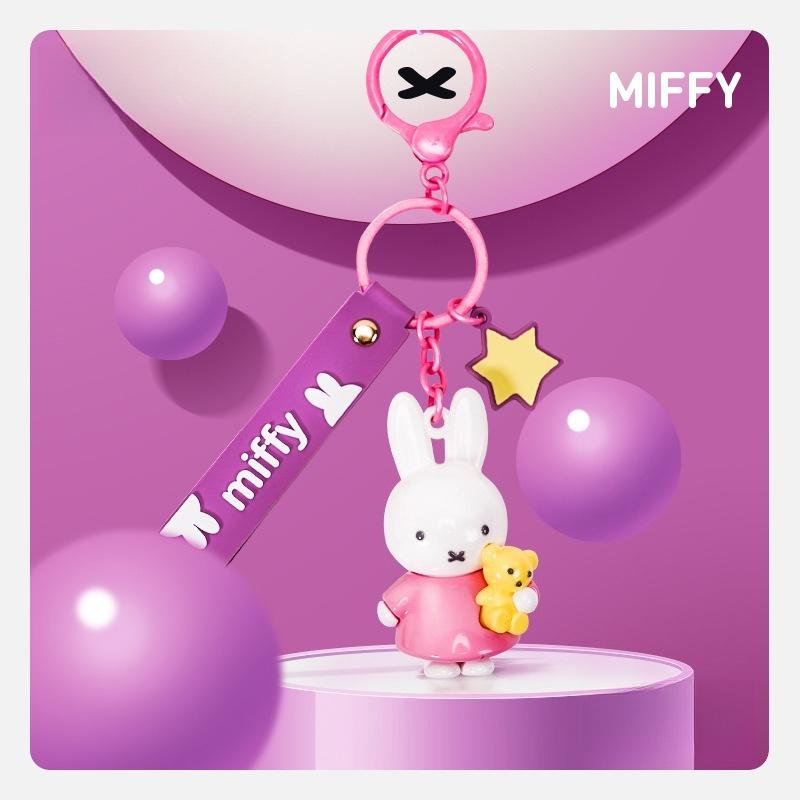 Kawaii Miffy Fairy Tale Series Keychain Pendants Cute Cartoon Student Gifts Schoolbags Pendants Dolls Children's Festival Gifts