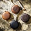 Vintage Crazy Horse Genuine Cowhide Tape Measure Handmade Mini Sewing Ruler Retro Leather Keychain Pendant Measuring Tapes