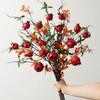 Artificial Flower Arrangement for Home Decor - Persimmon and Pomegranate Branches for Living Room, Dining Table, or Entrance Hall Display