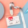 Fashion Acrylic Transparent Bus Cards Sleeve Employee Work Card Holder with Lanyard Work Card Cover Women Men Credit Card Holder