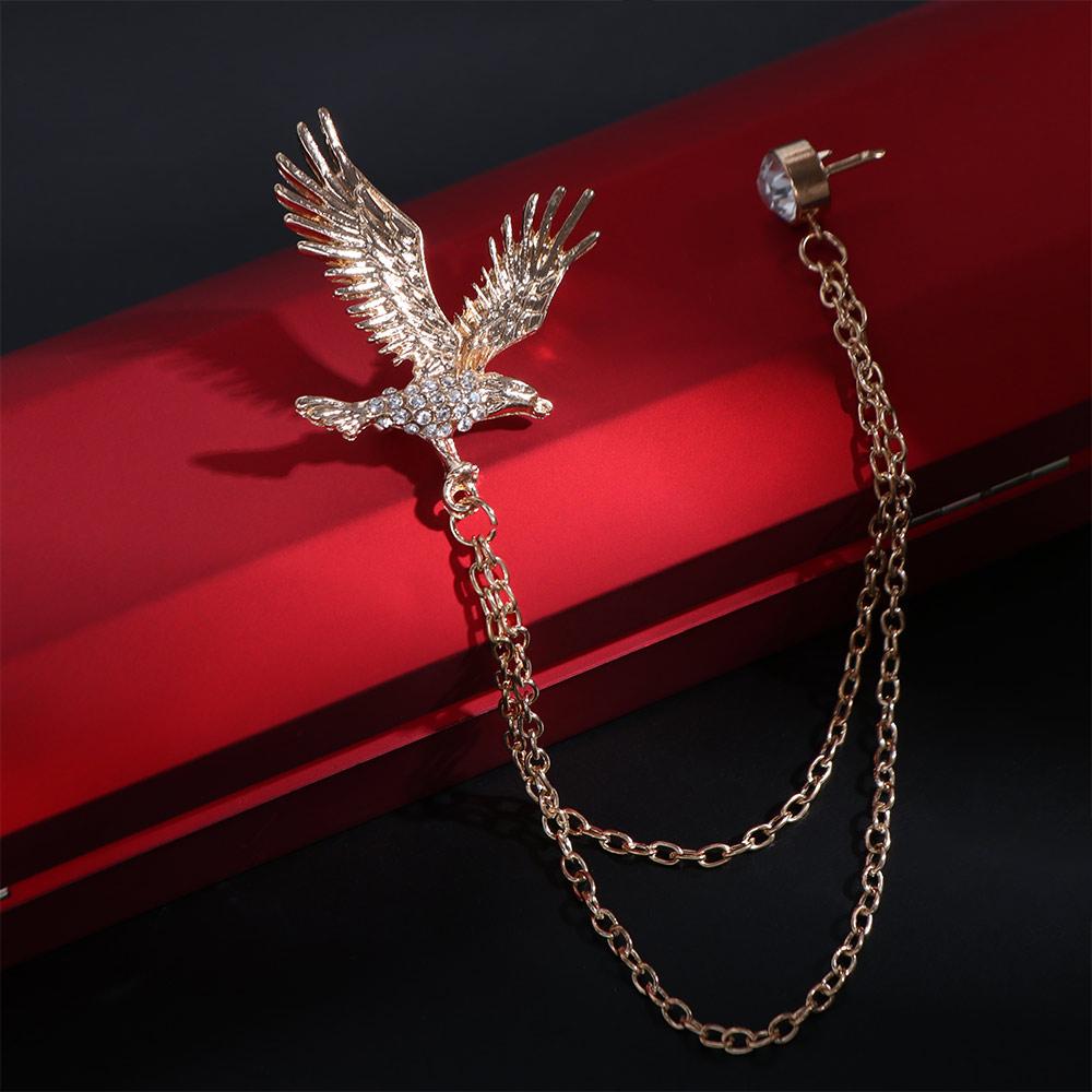 Rhinestone Men Brooch Zinc Zinc Alloy Suit Lapel Pin Personality Suit Collar Pin  Jewelry Accessories