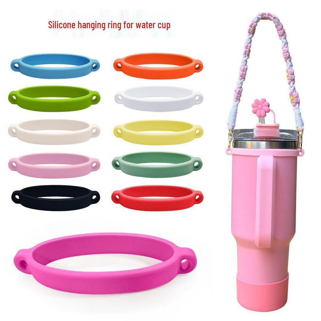 Portable Cup Handle Strap with Silicone Ring for 6/10cm Cups