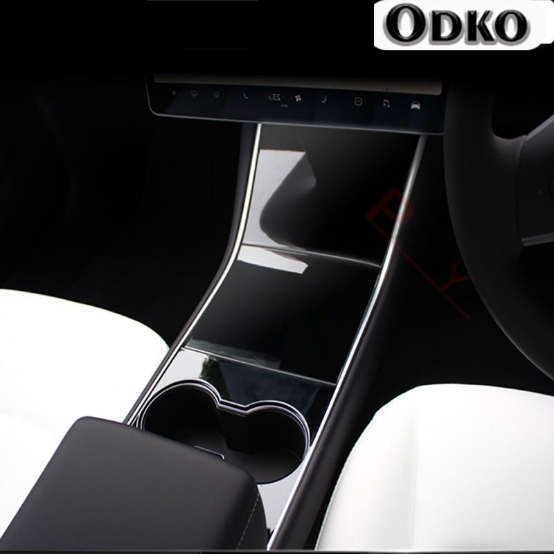 For Tesla Model 3 2017- Center Console Protective Film Transparent Film Stickers 3Pcs