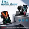 3 In 1 Wireless Charging Station Holder Multiple Devices Wireless Charger Dock With Type C Cable For Watch Earphones Smart Phone