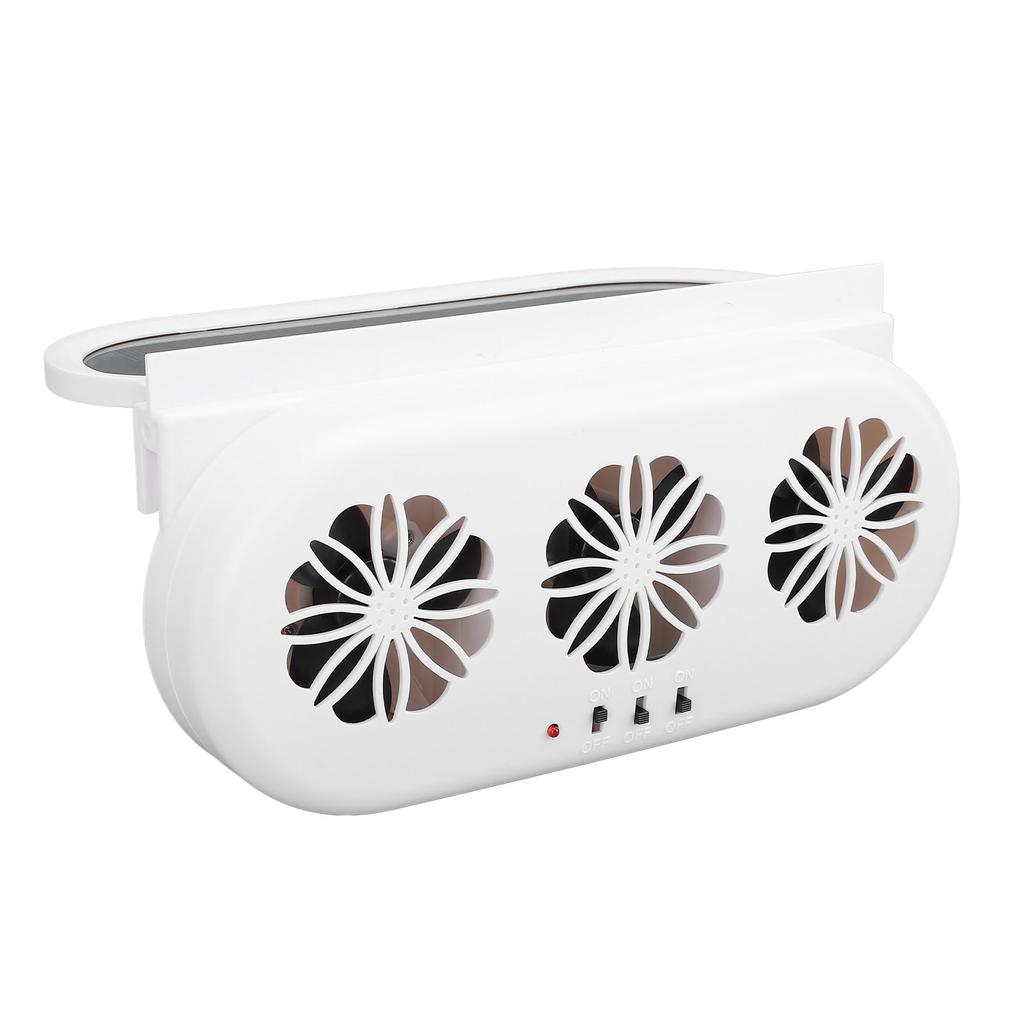 Solar Powered Car Exhaust Fan 5000RPM Circulation Vehicle Cooling Vent Fan with USB Interface