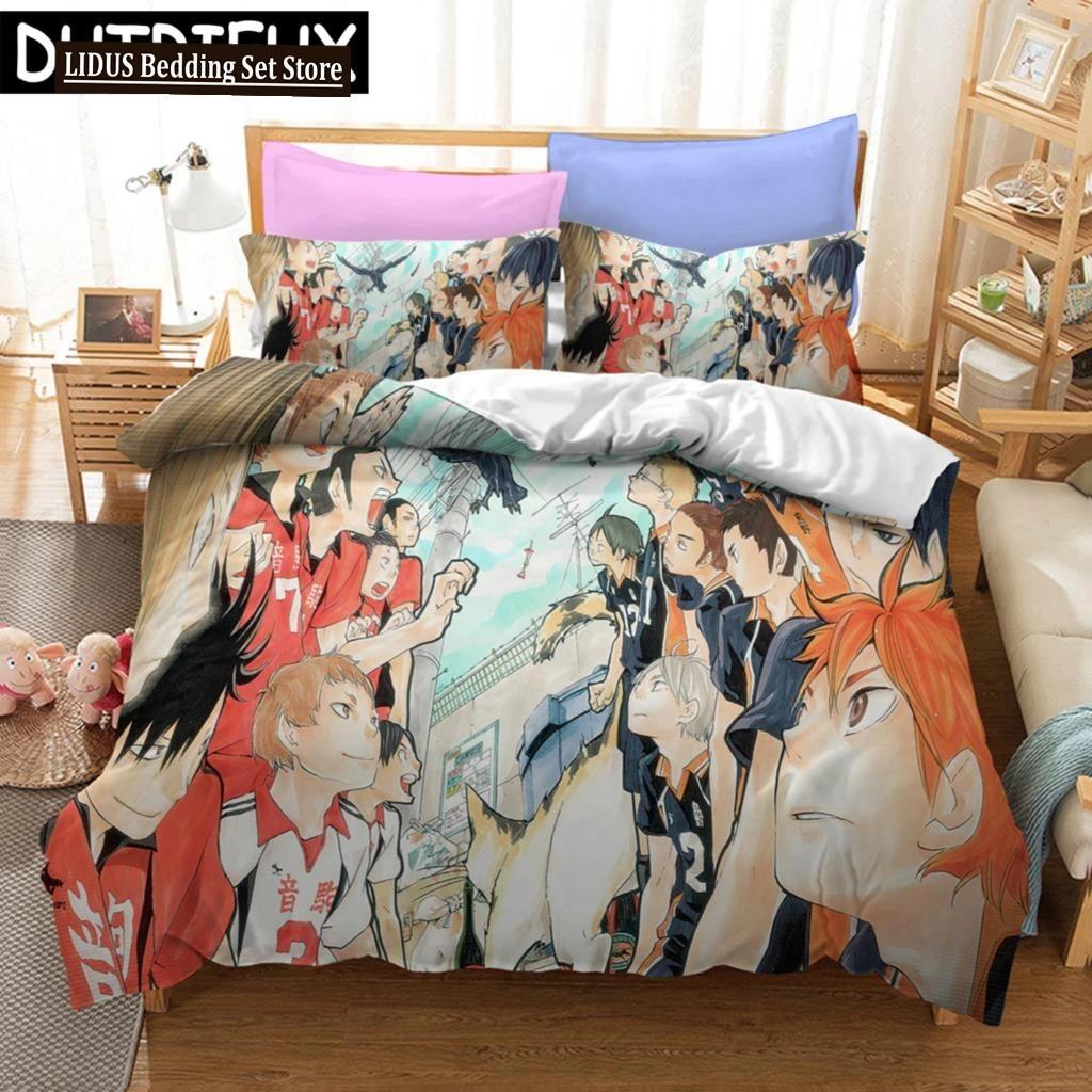 Comforter Haikyuu!! Bedding Set 3D Anime Polyester S Queen King For Boys Gift Volleyball Anime S