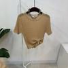 C S In The Room Women S warnIng lInen Cable Knit Short Sleeve 4Color