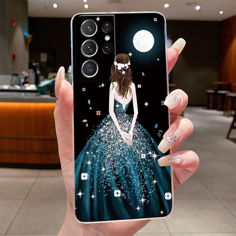 For Samsung S21 Ultra Case Clear Casing Fashion Butterfly Flower Soft TPU Silicone Cover For Samsung Galaxy S20 Ultra Phone Case