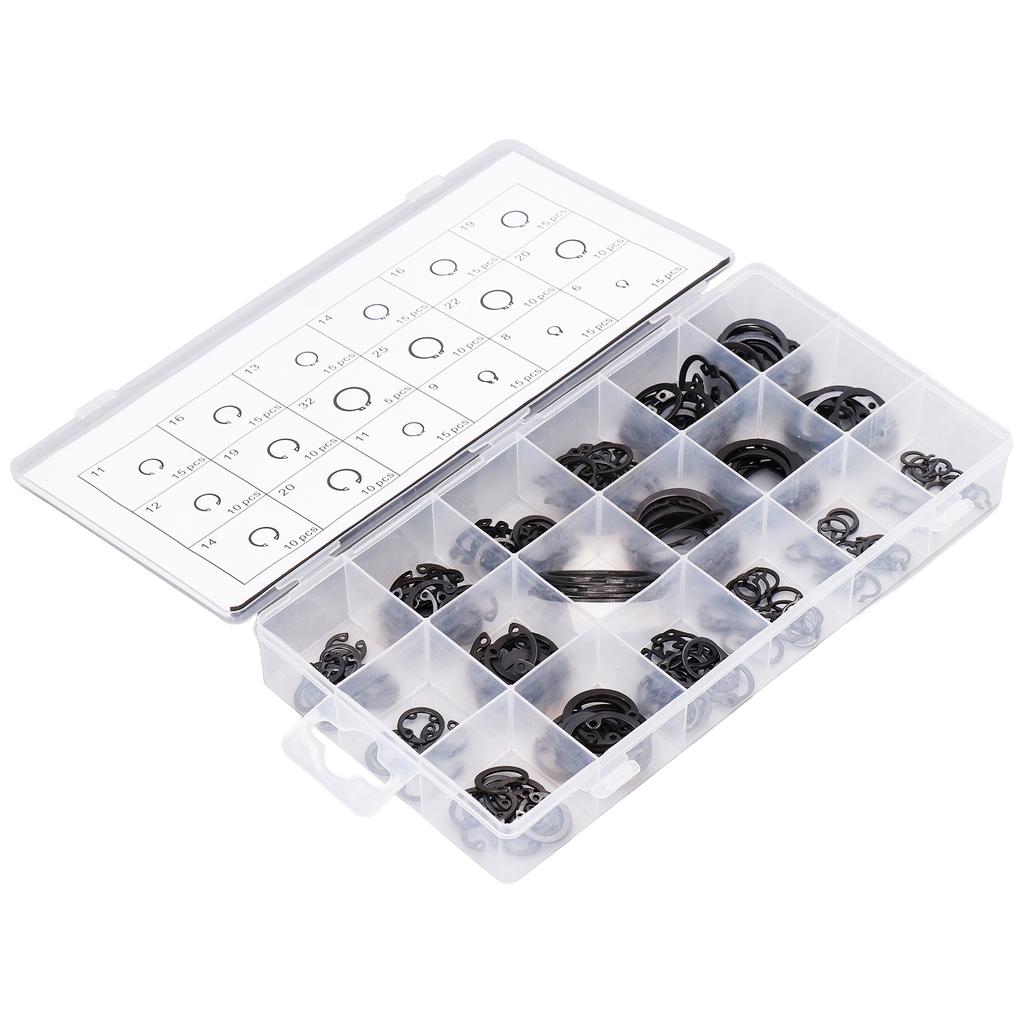 225Pcs C Clip Circlip Snap Ring Retaining Fastener Hardware Set Kit for Machine Vehicle