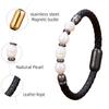 Genuine natural freshwater pearl bracelet, women's charm leather bracelet, baroque wedding jewelry