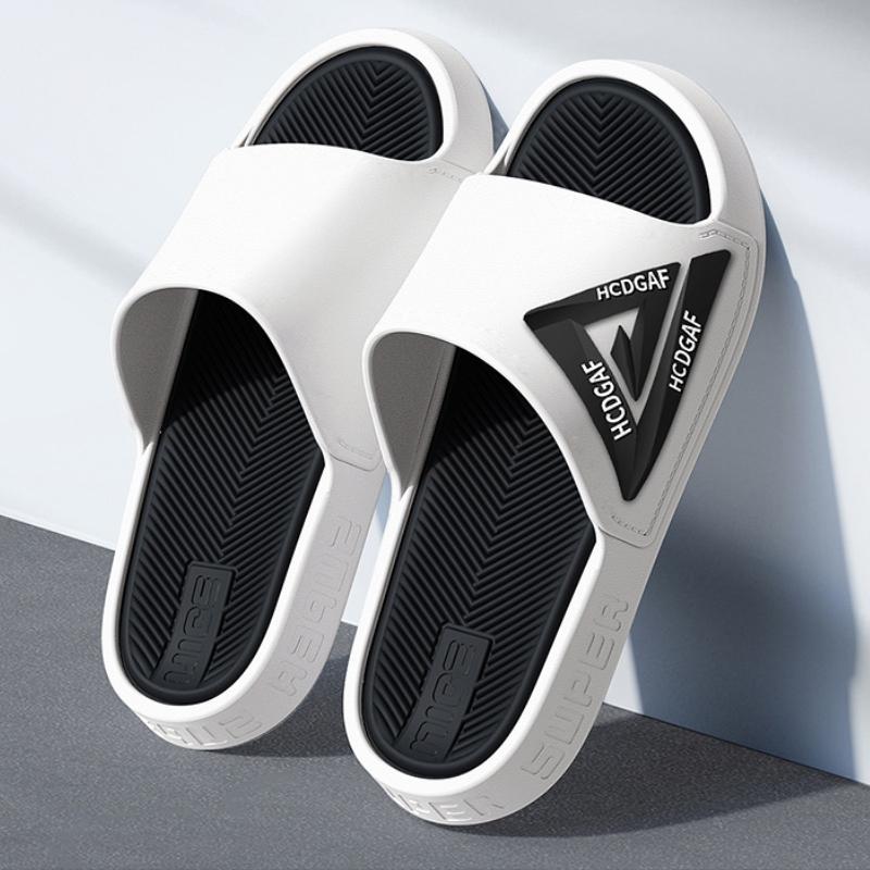 Summer Unisex PVC Flat Slippers Indoor Non-slip Bathroom Silent Slides Outdoor Beach Chunky Durable Sandals Sandalias Hombre New