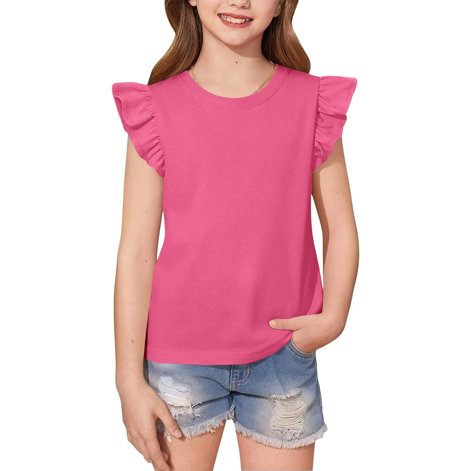 

Children s Casual Strip Flying Sleeve Round Neck Fashionable T-shirt Top 110