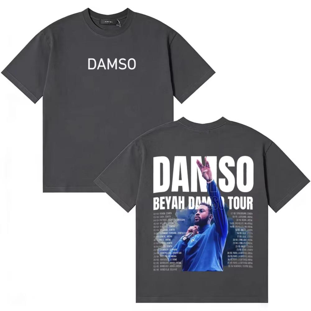 French Singer Damso Beyah Graphics Album Oversized Hip Hop Short Sleeve T Shirts Unisex Women YK Cozy Loose Tshirt Streetwear