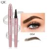 Four Claw Liquid Eyebrow Pen Waterproof Sweatproof Long Lasting 3D Wild Brow Microblading Makeup for Beginners