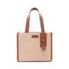 Used Nova Check Tote Bag Canvas Leather Beige Brown Used Women
