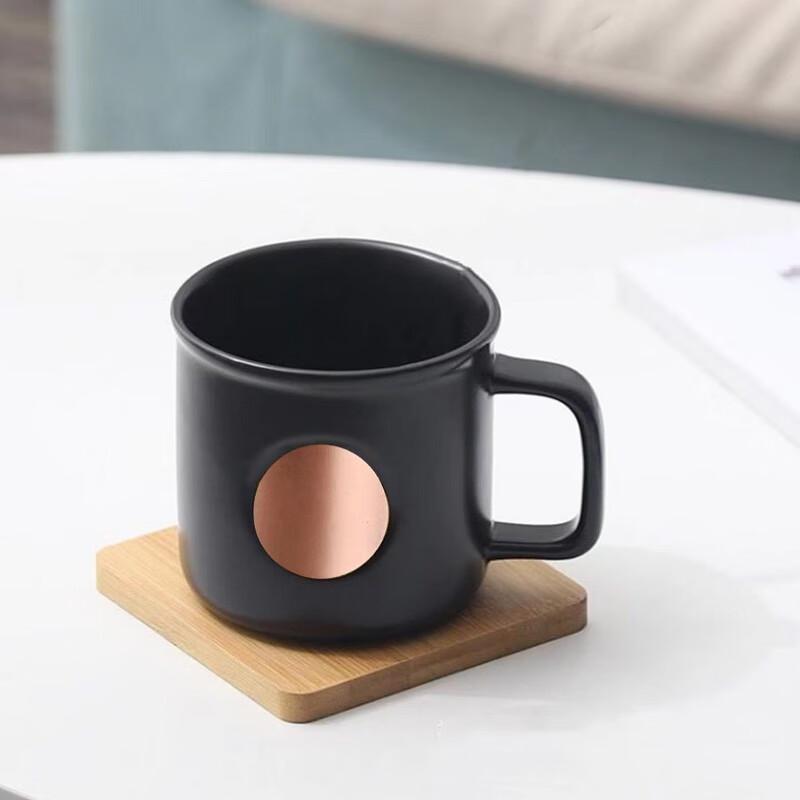 Shangqi Nordic Copper Emblem Ceramic Mug
