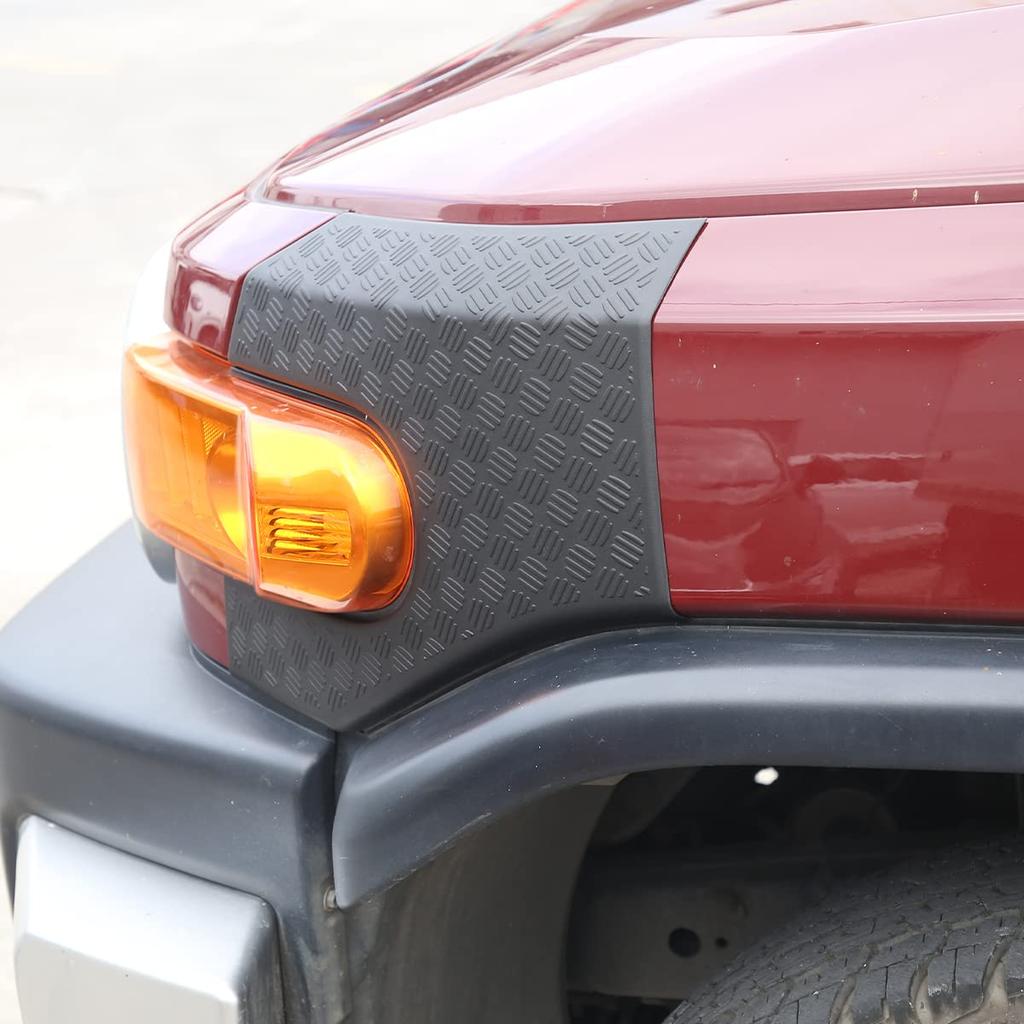 DIYUCAR Sett med sidepynt for tåkelys foran, beskyttelse for panser og hjørnebeskyttere for karosseri for Toyota FJ Cruiser 2-delt paneler, deksler, 2007-2021