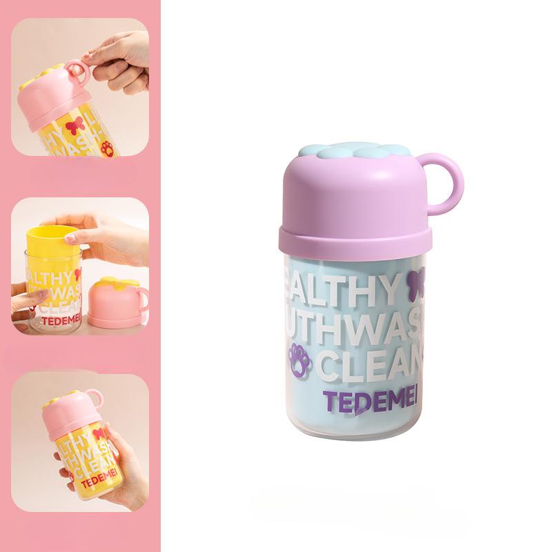 

Travel Toiletry CupCute Double-layer Mouthwash Cup Portable Tooth CupToothbrush Box Children s Toothpaste Box Toothbrush Bucket small фіолетовий