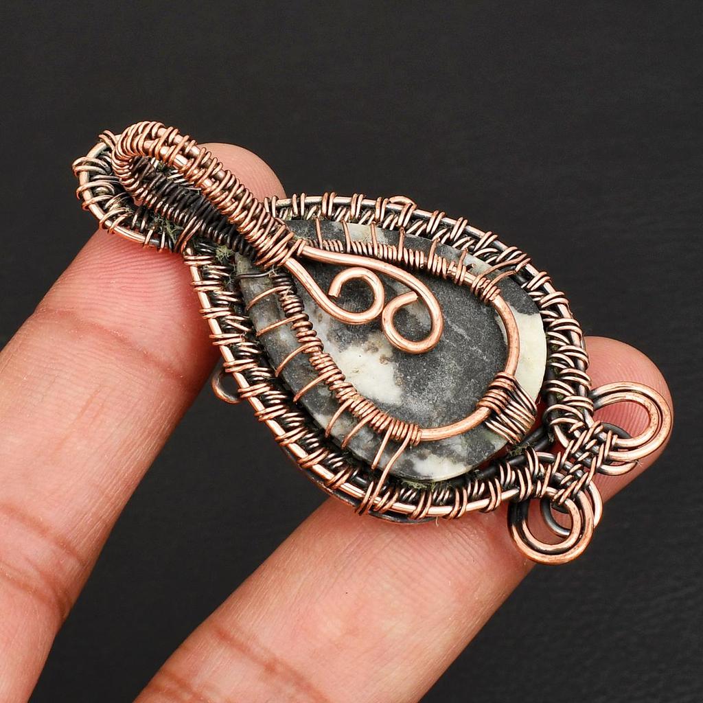 Handmade Tree of Life Copper Wire Wrapped Pendant Buffalo Turquoise Gemstone Pendant Vintage Style Jewelry for Women & Men