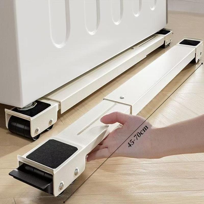 2Pcs Refrigerator Base With Movable Stand Durable Anti-Slip Washing Machine Stand Extendable Adjustable Shelving Unit