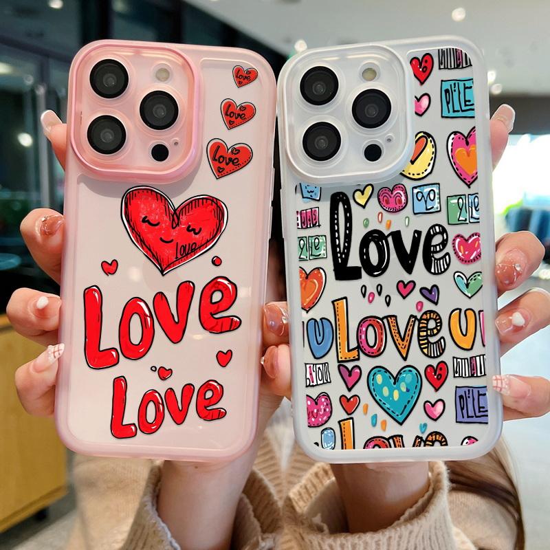 

Чехол для телефона «Романтический любовник» для iPhone 15 Pro Max 14 13 12 11 Samsung S23 S22 Ultra S21 FE A54 A34 Пара Love Heart Силиконовый прозрачный противоударный чехол