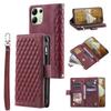 For Xiaomi Redmi 15C 4G (173mm) Wallet Case Rhombus Stitching Line PU Leather Phone Cover with Wrist Strap