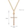 Classic Fashion Gold Color Full Zircon Shiny Cross Pendant Necklace for Women Men Gothic Luxury Collar Jewelry Accessories Gift