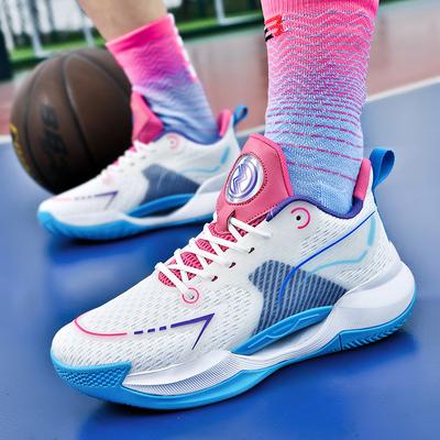 Neue Jugend-Basketballschuhe für Männer und Frauen, atmungsaktives Mesh, hochwertige, ultraleichte, leuchtende Reibung, rutschfeste Sportschuhe