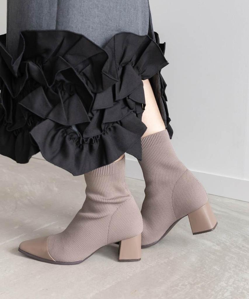 Boots Basic Knit Boots KC34188 Greige [Randa] [SUSTAINABLE]