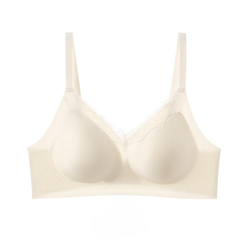 Lace Cooling Seamless Wireless Bra, Breathable Push Up Anti-Sag Side Gathering Back Hook Women Bra