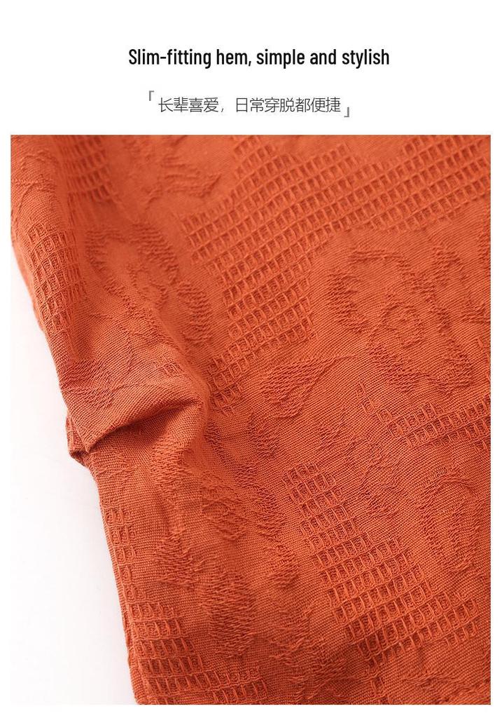 Embroidered Cotton-Linen Shirt: Women's Short Sleeve Loose Casual Top
