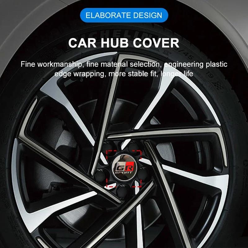 For Toyota 4pcs/set 3D Car Wheel Center Hub Caps Sticker Auto Emblem Wheel Center Cap chr Corolla Camry rav4 Yaris hilux prius MO0
