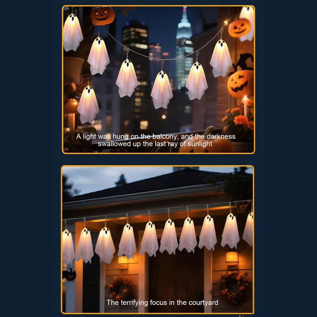 Ghost Lights Halloween Ghost Lights Outdoor Decor 10 Pieces 8 Modes Ambient Lighting For Home Outdoor Patio Porch Yard Garden