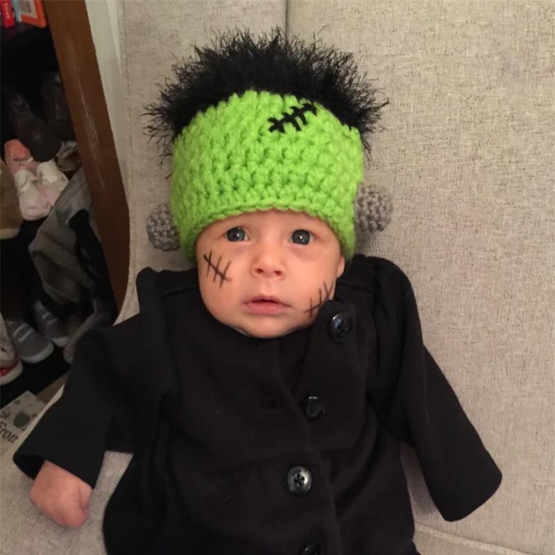 New Fashionable Handmade Crocheted Striped Double Tail Funny Witch Hat for Adults