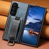 Luxury Wrist Strap Ring Buckle Faux Leather Wallet Phone Case for Samsung Z Fold 8 Ultra  ZFold 7 6 5 Card Holder A Stand Cover