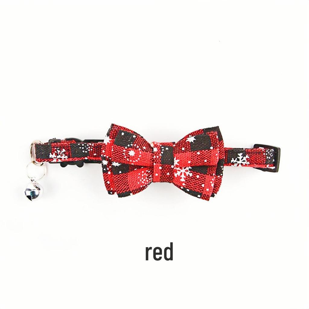Christmas Bow Tie Collar for Cats and Dogs - Festive Holiday Pet Collar