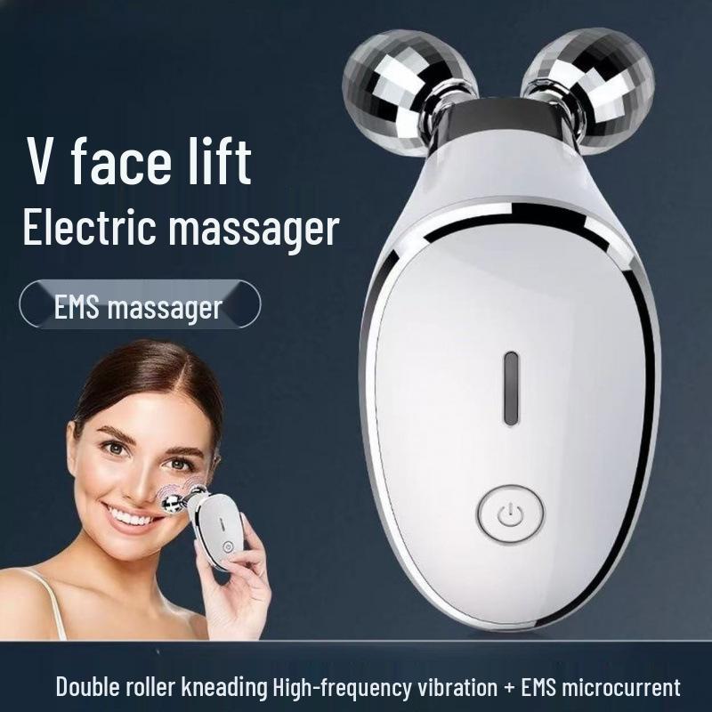 High-Frequency EMS Face Massager: Dual Ball Microcurrent Lifting Device