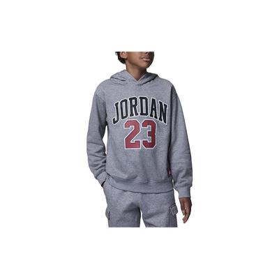 Jordan Felpa con Cappuccio Alfanumerica Casual Plus Velluto Manica Lunga Felpa Top per Bambini Grigio Carbone FV3203-091