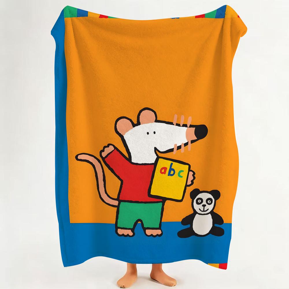 Cartoon M Maisy M Maus Kuscheldecke Flanell-Kuscheldecke Geeignet für Sofa Wohnzimmer Schlafzimmer 75cmx90cm