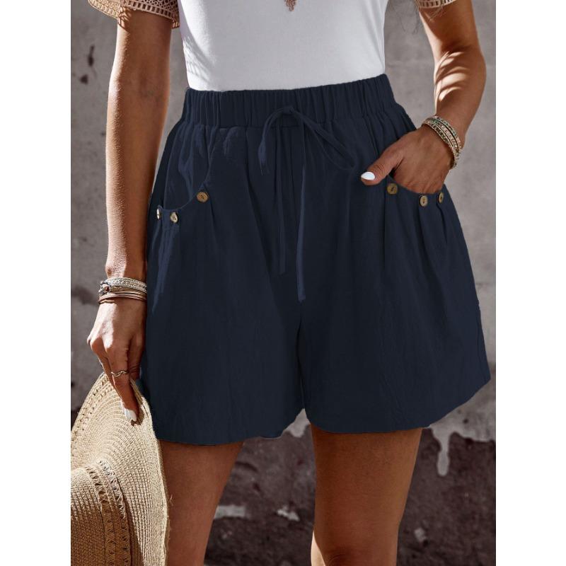 

DAFIFY Женские модные повседневные спортивные шорты с принтом однотонного цвета и высокой талией XXL темно-синий