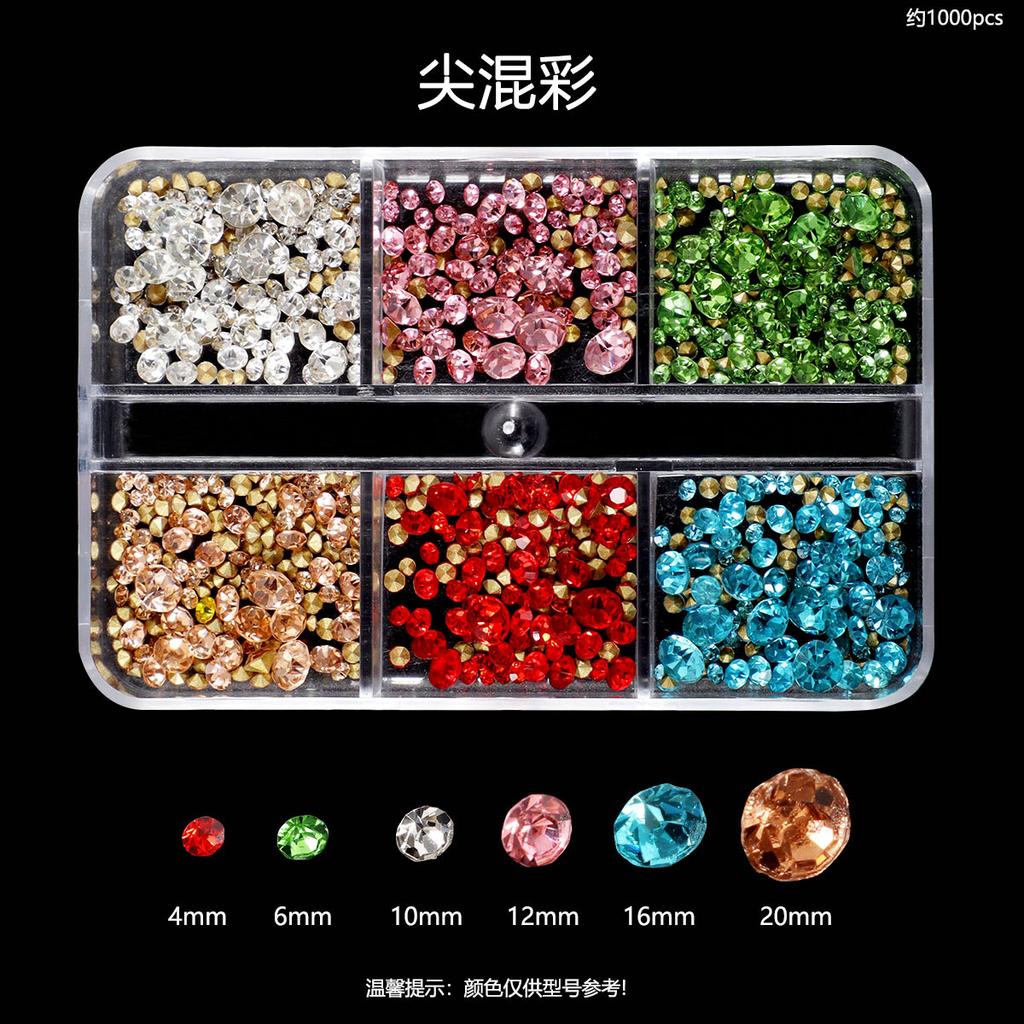 Nail Art Diamond Nail Art Tip Bottom Diamond Color Diamond Size Mixed Glass Round Diamond Nail Diy Nail Art Jewelry