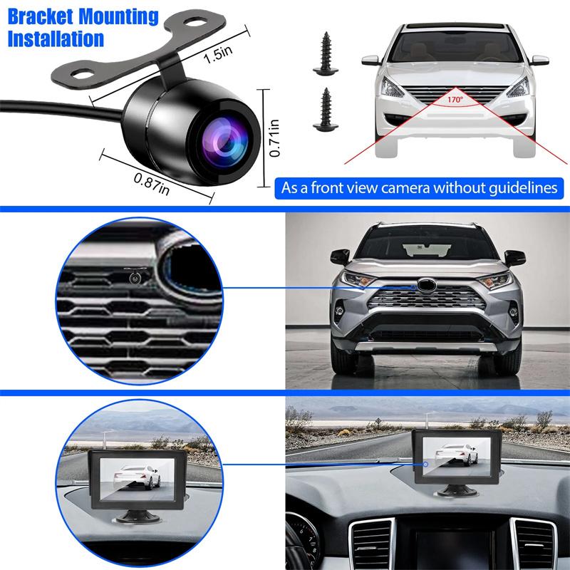 Araba Geri Vites Kamerası HD Gece Görüşlü Geniş Açı Arka Görüş Park Kamerası Su Geçirmez CCD LED Otomatik Yedekleme Monitörü Renkli Görüntü