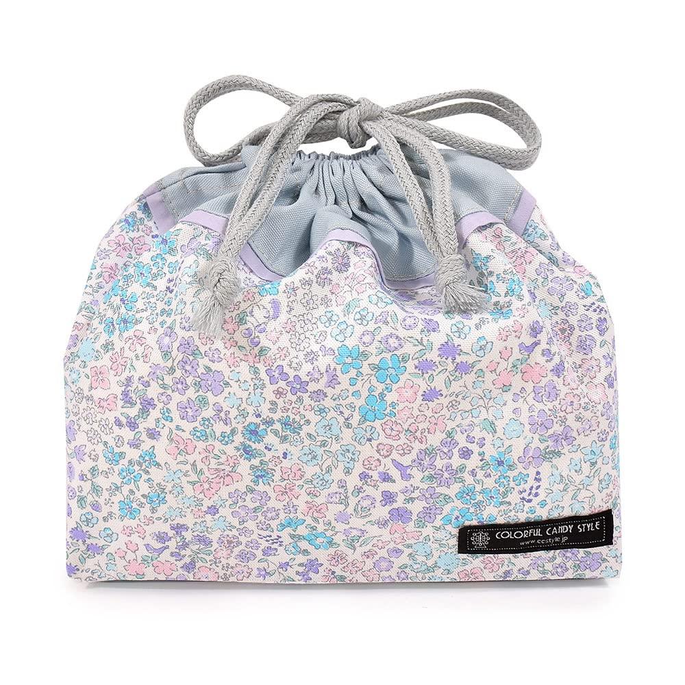 COLORFUL CANDY STYLE Drawstring Lunch for Floral Oasis N3486100 Bag, Medium, Gusseted, Girls, Stylish, Cute, Design,