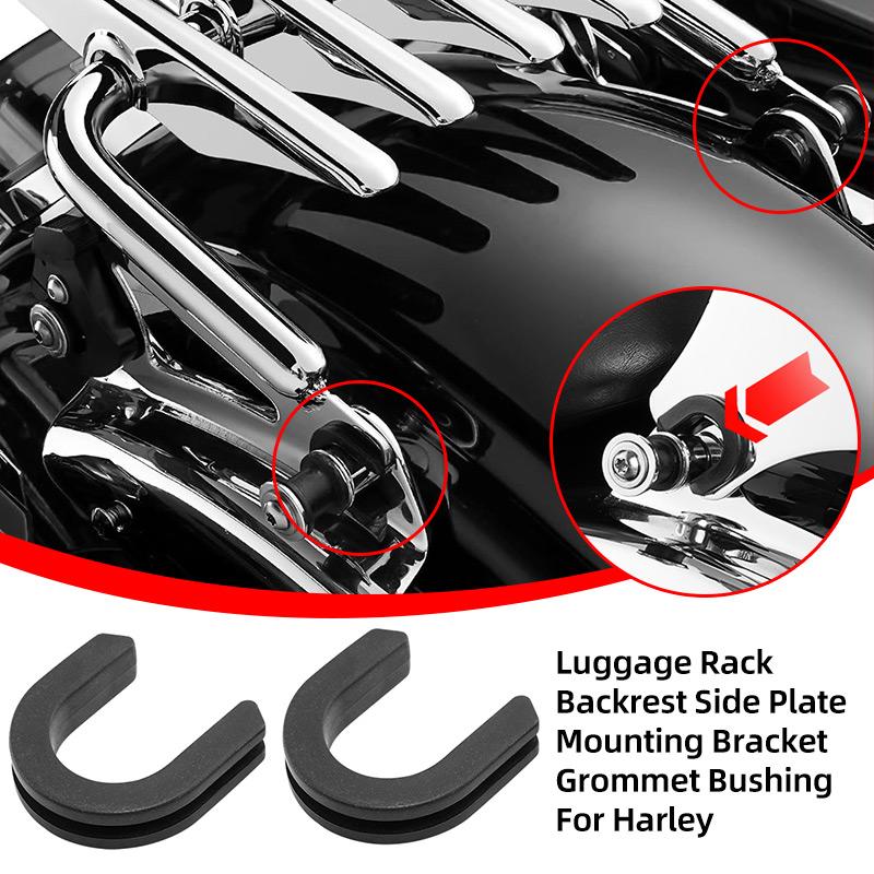 2PCS / 4PCS Motorcycle Accessories Luggage Rack Side Panel Bracket Point Grommet Black For Harley Touring Softail Dyna Sportster
