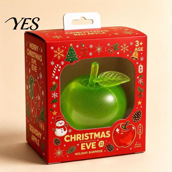 Office Stress Reliever Fruit Squeeze Sensory Toy, Christmas Shaped Soft Slow Rise Fidget Fun Desk Decoration Cute Novelty Relief Toy for Adults